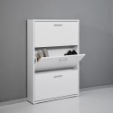 Moderne witte schoenenkast 3 deuren voor 9 paar schoenen KimShoe 3WP Aanbieding