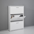 Moderne witte schoenenkast 3 deuren voor 9 paar schoenen KimShoe 3WP Aanbieding