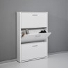 Moderne witte schoenenkast 3 deuren voor 9 paar schoenen KimShoe 3WP Aanbieding