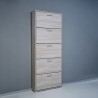 KimShoe 5OP Moderne Houten Schoenenkast met 5 Deuren voor 15 Paar Schoenen Keuze