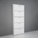 Moderne witte design schoenenkast met 5 deuren voor 15 paar schoenen KimShoe 5WP Catalogus