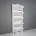 Moderne witte design schoenenkast met 5 deuren voor 15 paar schoenen KimShoe 5WP Voorraad