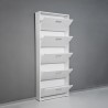 Moderne witte design schoenenkast met 5 deuren voor 15 paar schoenen KimShoe 5WP Voorraad