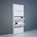 Moderne witte design schoenenkast met 5 deuren voor 15 paar schoenen KimShoe 5WP Aanbieding