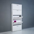 Moderne witte design schoenenkast met 5 deuren voor 15 paar schoenen KimShoe 5WP Aanbieding