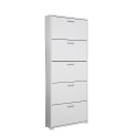 Moderne witte design schoenenkast met 5 deuren voor 15 paar schoenen KimShoe 5WP Aanbod