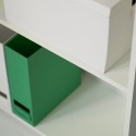 Lage witte kantoorboekenkast 3 vakken 2 verstelbare planken Kbook 3WS Keuze