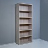 Boekenkast hout 6 vakken verstelbare planken modern kantoor Kbook 6OP Keuze