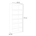 Moderne houten boekenkast 6 vakken verstelbare planken voor kantoor Kbook 6OP Model