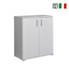 Moderne multifunctionele kast 2 compartimenten, wit, KimSpace 2WP voor woonkamer of kantoor Verkoop