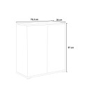 Moderne houten multifunctionele kast voor woonkamer/kantoor 2 vakken KimSpace 2OP Afmetingen