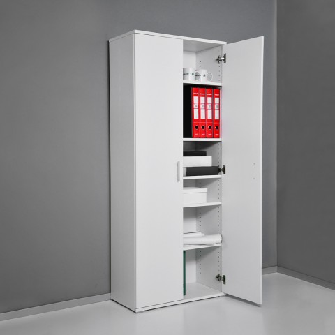 Moderne witte multifunctionele kast met 6 vakken voor woonkamer KimSpace 6WP Aanbieding