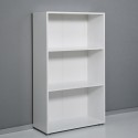 Lage witte kantoorboekenkast 3 vakken 2 verstelbare planken Kbook 3WS Model