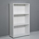 Lage witte kantoorboekenkast met 3 vakken en 2 verstelbare planken Kbook 3WS Model