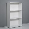Lage witte kantoorboekenkast met 3 vakken en 2 verstelbare planken Kbook 3WS Model