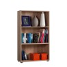 Lage kantoorboekenkast 3 vakken 2 verstelbare planken hout Kbook 3SS Aanbod