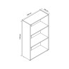 Lage boekenkast kantoor 3 vakken 2 verstelbare planken hout Kbook 3SS Model