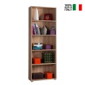 Boekenkast hout 5 vakken verstelbare planken kantoor woonkamer Kbook 5SS Verkoop