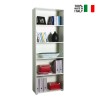 Wit design kantoorboekenkast met 5 verstelbare planken Kbook 5WS Verkoop
