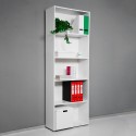 Wit design kantoorboekenkast met 5 verstelbare planken Kbook 5WS Keuze