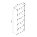 Wit design kantoorboekenkast met 5 verstelbare planken Kbook 5WS Model