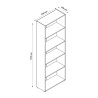 Wit design kantoorboekenkast met 5 verstelbare planken Kbook 5WS Model