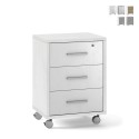 Moderne kantoorbureau met 3 laden, wielen en slot - Rotontwerp Aanbieding