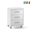 Moderne kantoorbureau met 3 laden, wielen en slot - Rotontwerp Model