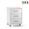 Moderne kantoorbureau met 3 laden, wielen en slot - Rotontwerp Model
