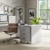 Moderne kantoorbureau met 3 laden, wielen en slot - Rotontwerp Prijs