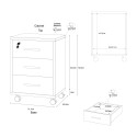 Moderne kantoorbureau met 3 laden, wielen en slot - Rotontwerp 