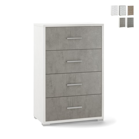 Adelia - Moderne ladekast met 4 lades voor slaapkamer of kantoor Aanbieding