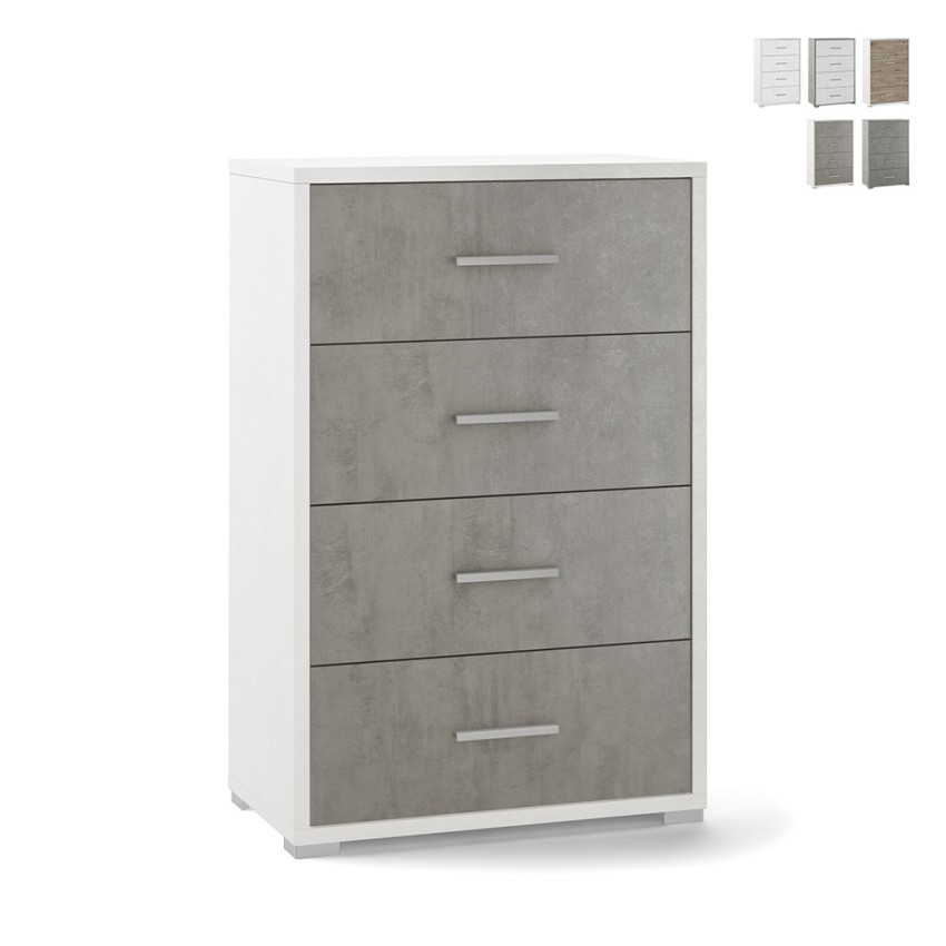 Adelia - Moderne ladekast met 4 lades voor slaapkamer of kantoor Aanbieding