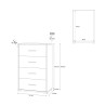 Adelia - Moderne ladekast met 4 lades voor slaapkamer of kantoor 