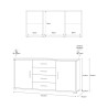 Moderne dressoir 2 deuren 4 laden buffetkast woonkamer Cleore 