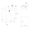 Moderne kantoordesign: Bureau met 3 lades, sleutel en wielen Cour Aankoop