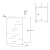Moderne design ladekast met 6 lades voor woonkamer en slaapkamer Mera 