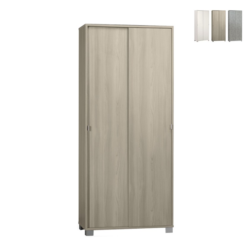 Multifunctionele opbergkast 8 planken met 2 schuifdeuren Paco Aanbieding Multifunctionele opbergkast 8 planken met 2 schuifdeuren Paco Aanbieding