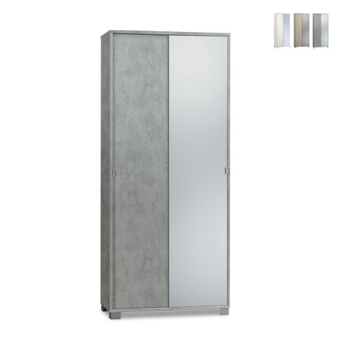 Spiegelkast met 2 schuifdeuren en 8 planken Livo Aanbieding