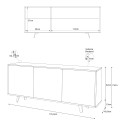 Moderne design dressoir 3 deuren voor woonkamer en keuken Perth Afmetingen