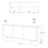 Moderne design dressoir 3 deuren voor woonkamer en keuken Perth Afmetingen