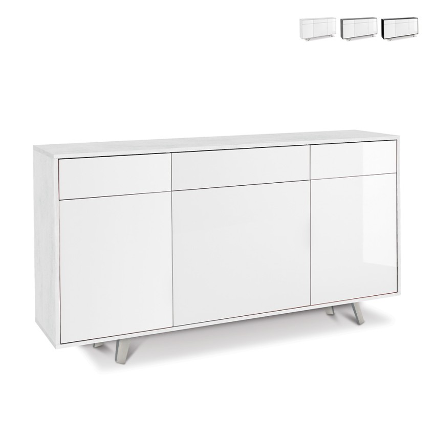 Moderne keuken dressoir met 3 deuren en 3 laden Valdi Aanbieding
