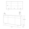 Moderne keuken dressoir met 3 deuren en 3 laden Valdi Afmetingen