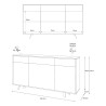 Moderne keuken dressoir met 3 deuren en 3 laden Valdi Afmetingen