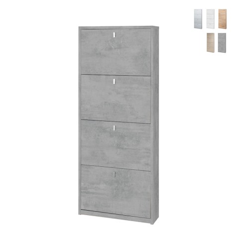 Slanke schoenkast modern design 4 kleppen 10 paar schoenen Pica Aanbieding