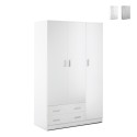 Moderne kledingkast slaapkamer 3 deuren 2 lades Mell Aanbieding
