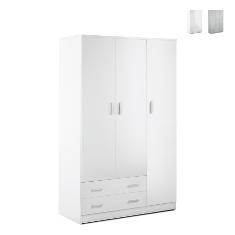 Moderne kledingkast slaapkamer 3 deuren 2 lades Mell Aanbieding