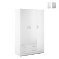 Moderne kledingkast slaapkamer 3 deuren 2 lades Mell Aanbieding