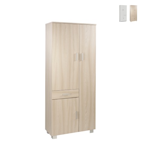 Multifunctionele kledingkast Vigo met 3 deuren, 6 legplanken en lade Aanbieding