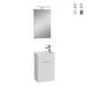 Compacte zwevende badkamermeubel 40 cm met wastafel, deur & LED spiegel Mia Verkoop
